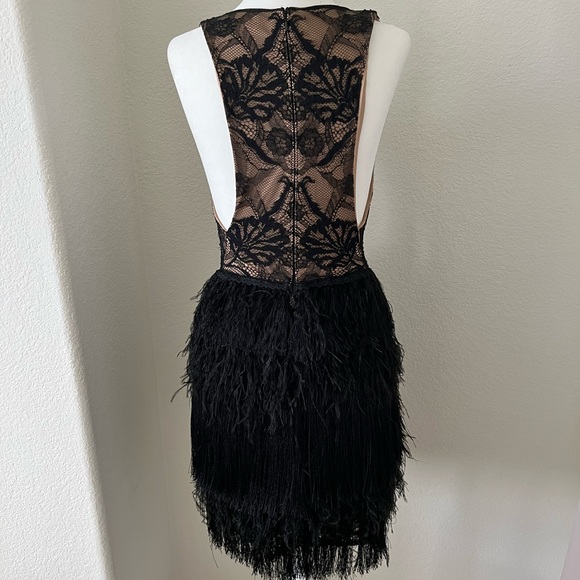 Tadashi Shoji Black, Lace, Fringe Cocktail Dress - Picture 5 of 7
